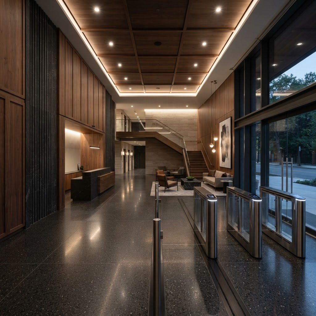 Palier de un edificio residencial
